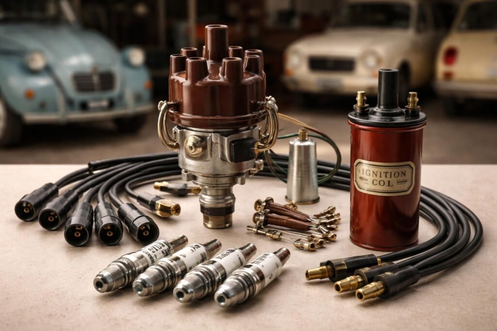 Kit allumage automobile : pièces détachées pour Citroën 2CV et Renault 4L vintage